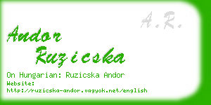andor ruzicska business card